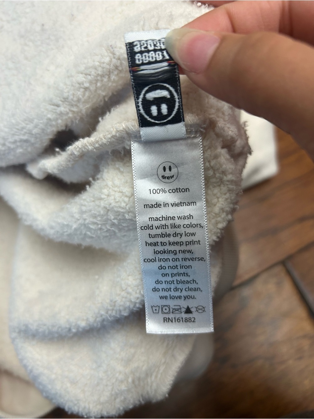 Drew House Cream Smiley Logo Hoodie - Men's - Picture 5 of 7